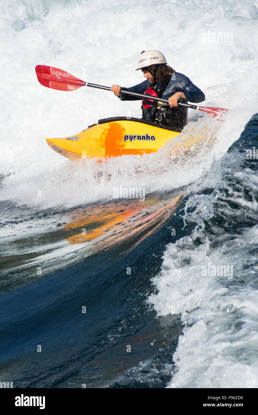 Whitewater kayakers on flood tide at Skookumchuck Narrows, Sechelt