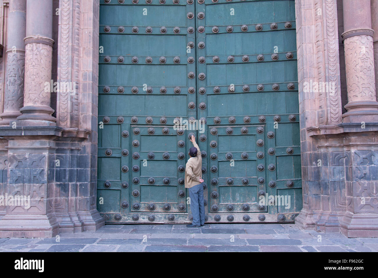 Cusco Cathedral doorway, Cuzco, Peru Stock Photo