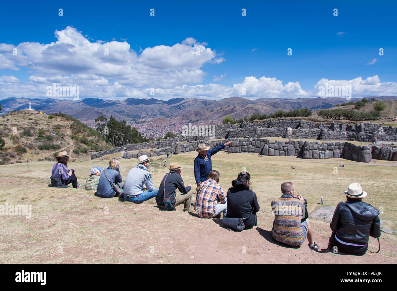 Sacsayhuaman, arguably is the most impressive of all the ancient sites in Peru , Cuzco, Peru Stock Photo