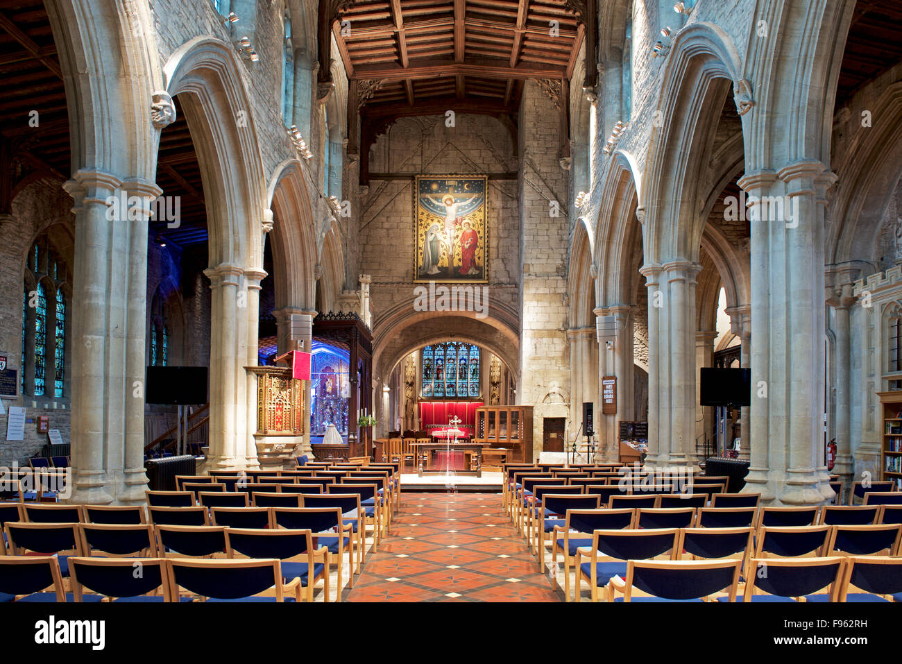Interior of the Church of John the Baptist, Burford, Oxfordshire, England UK Stock Photo