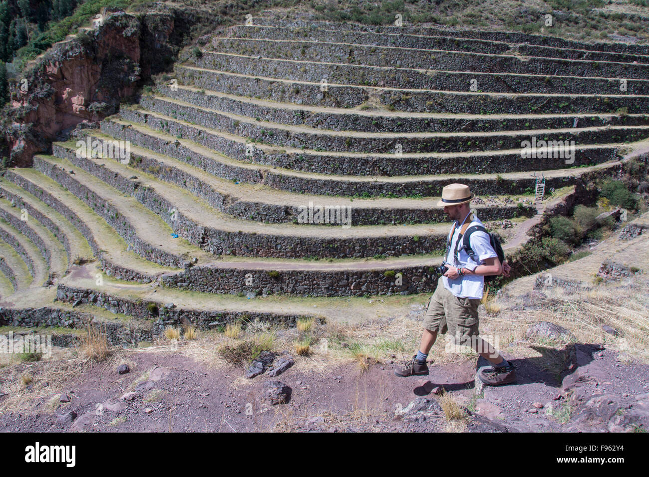 Inca ruins at Pisac, Peru Stock Photo