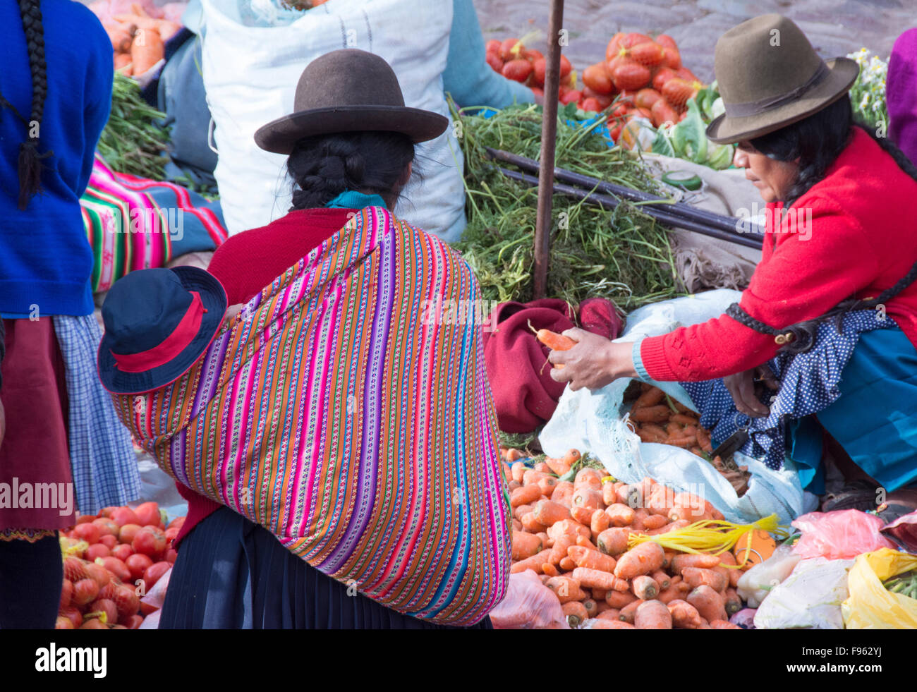 market scene at Pisac, Peru Stock Photo