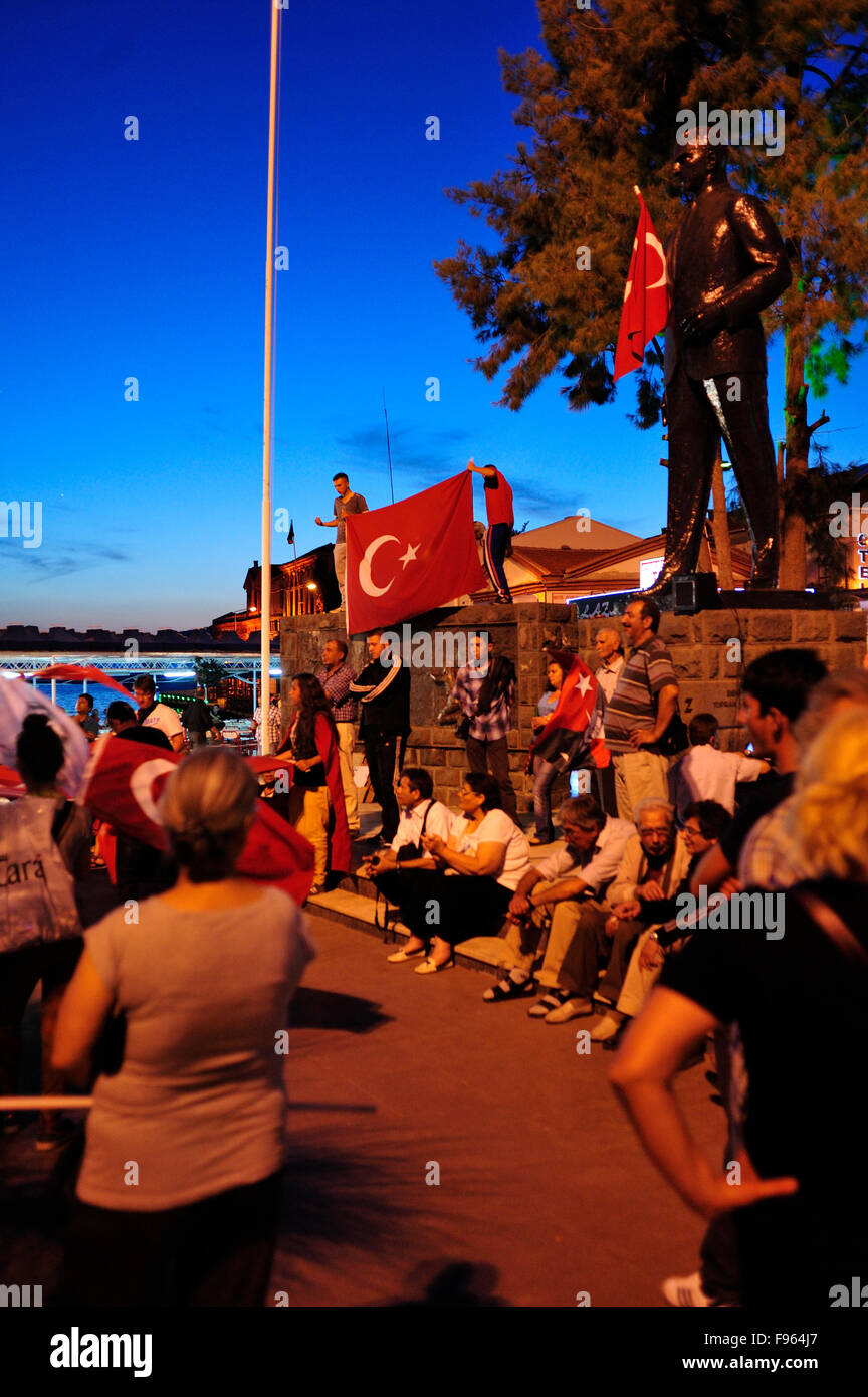 political protest in Ayvalik, Turkey, June, 2013 Stock Photo