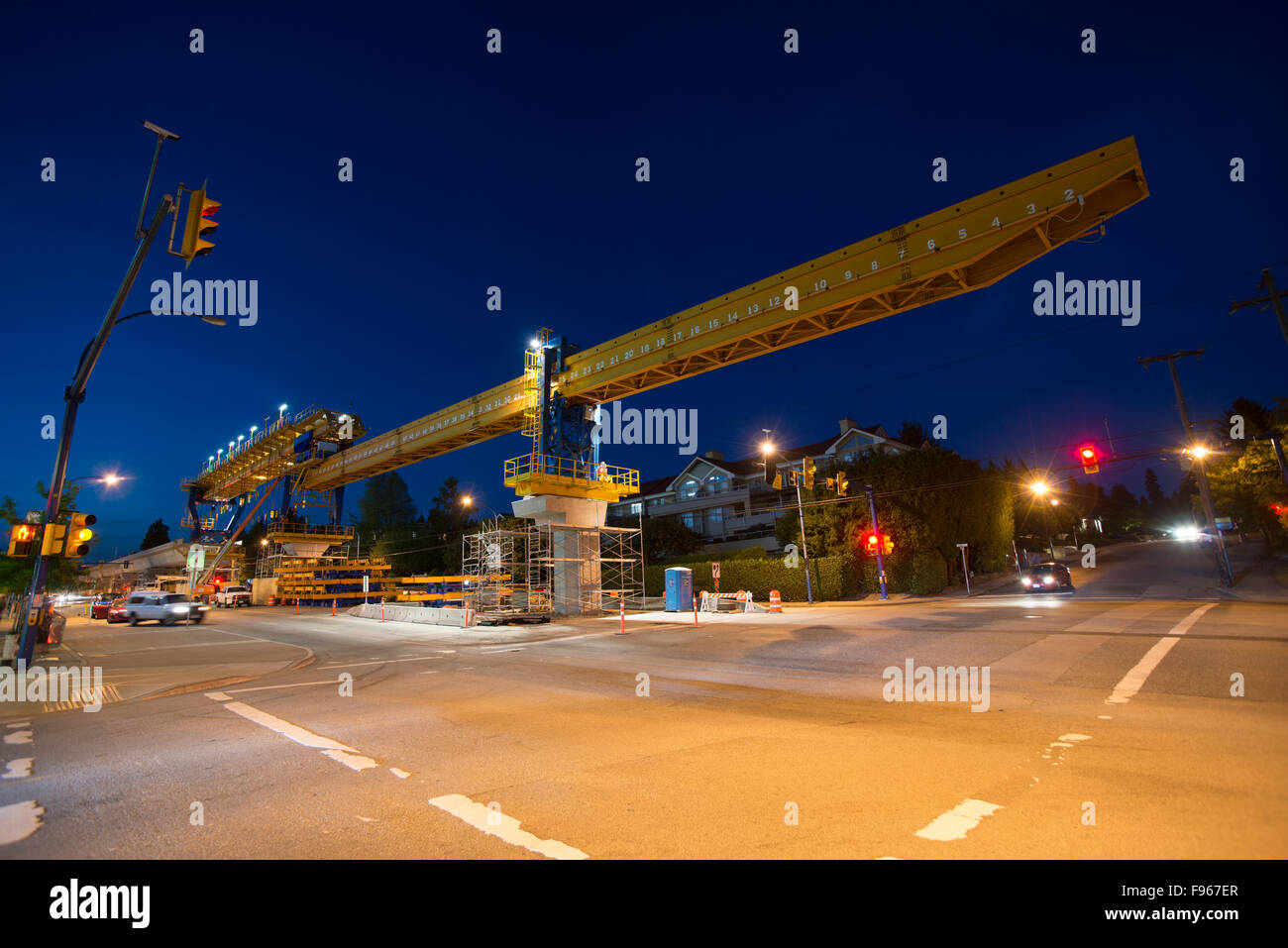 Elevated gantry crane during construction of the Skytrain Evergreen