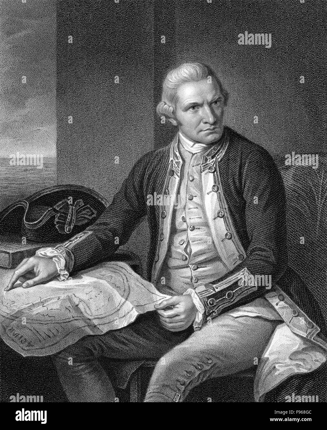 Captain James Cook, 1728 - 1779, a British navigator and explorer, Stock Photo