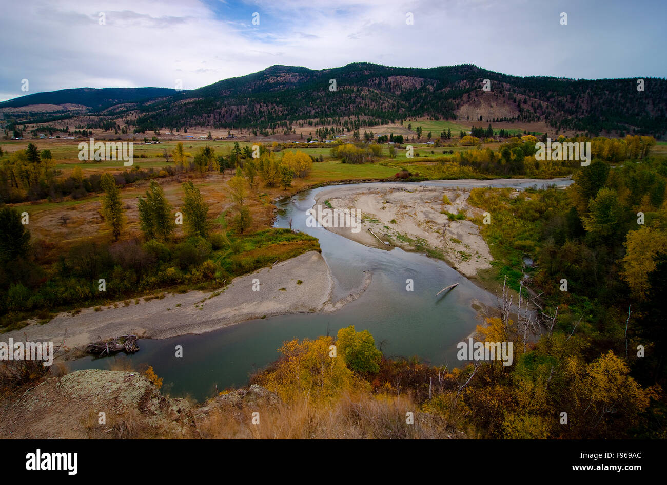 Autumn view of the Nicola River, near Merritt, British Columbia, Canada