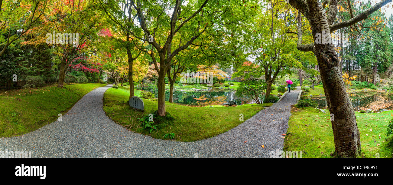 Nitobe Memorial Garden which is a traditional Japanese garden located at the University of British Columbia, Vancouver, Canada Stock Photo
