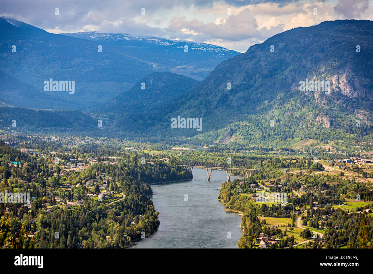 View of Castlegar, British Columbia, Canada Stock Photo