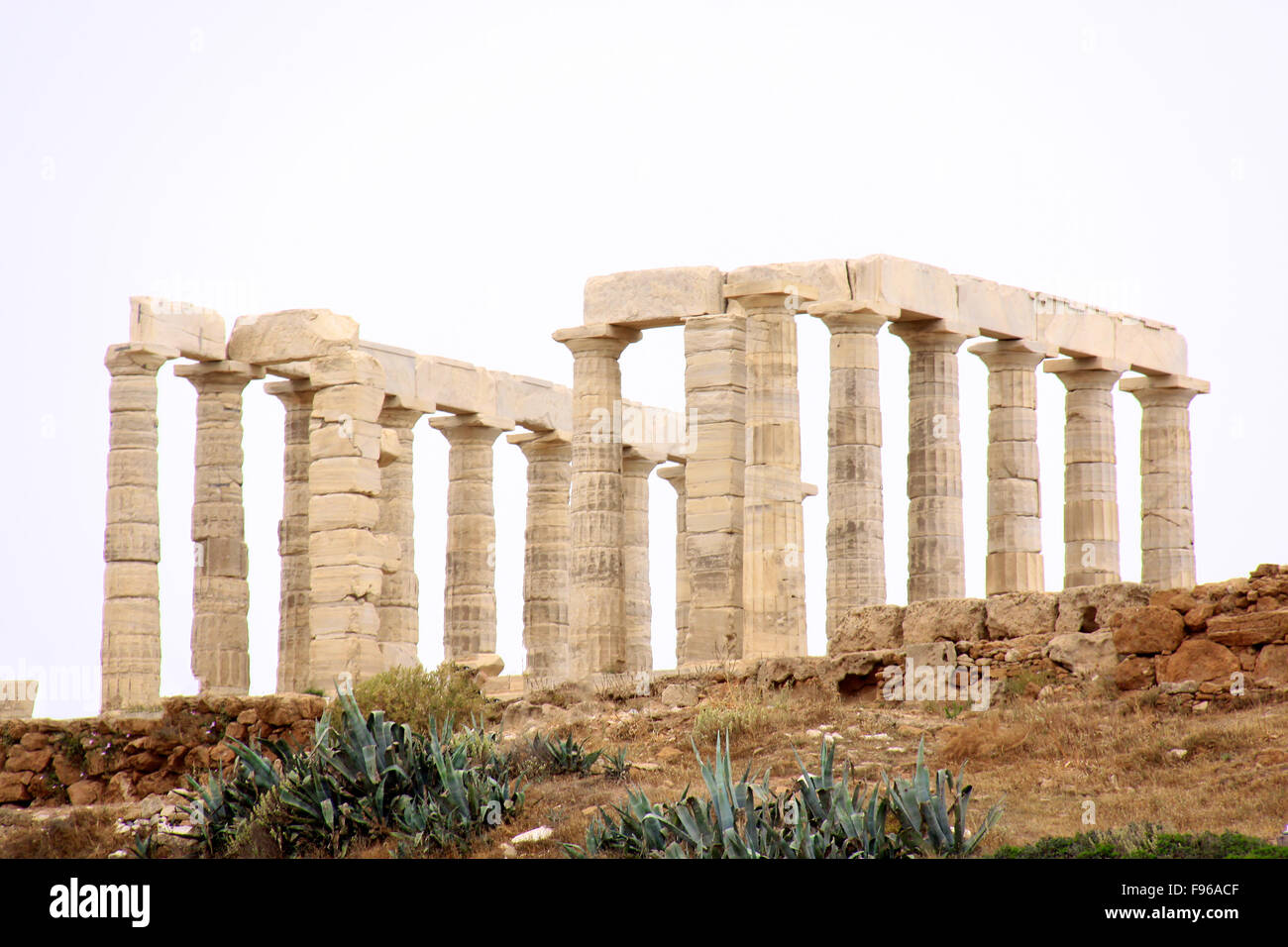 Temple of Poseidon at Cape Sounion near Athens, Greece. c 440 BC Stock ...
