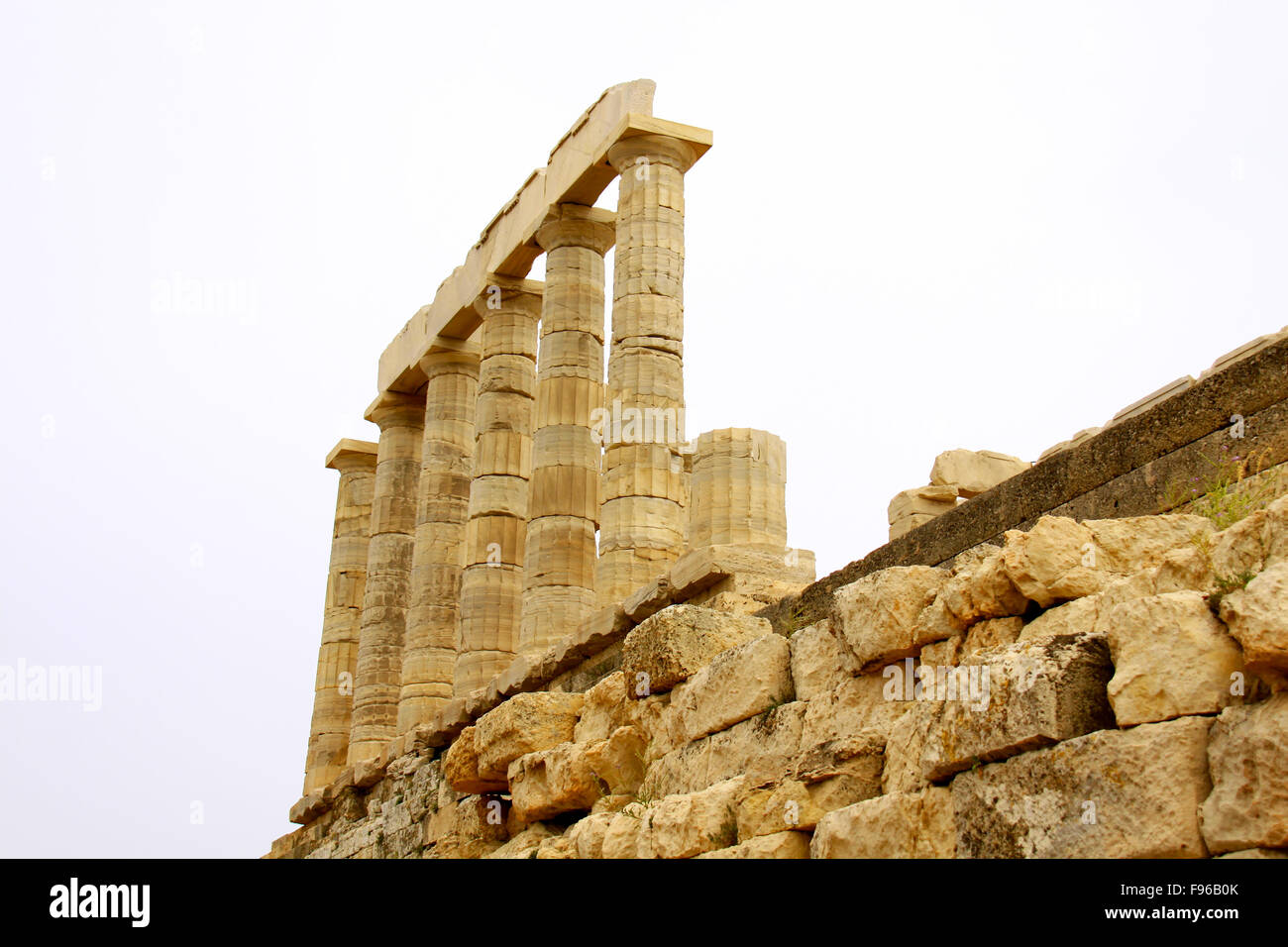 Temple of Poseidon at Cape Sounion near Athens, Greece. c 440 BC Stock ...