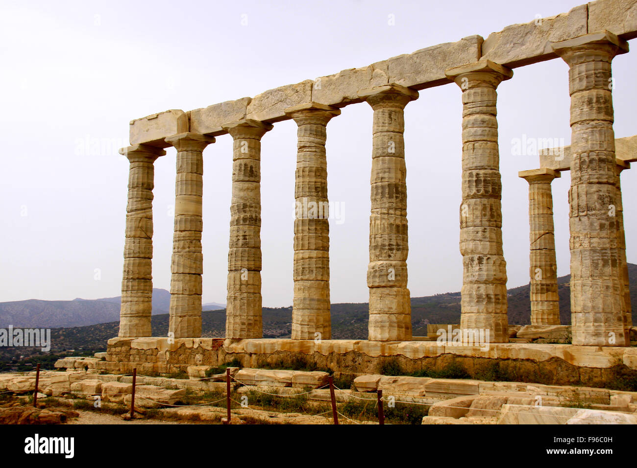 Temple of Poseidon at Cape Sounion near Athens, Greece. c 440 BC Stock ...