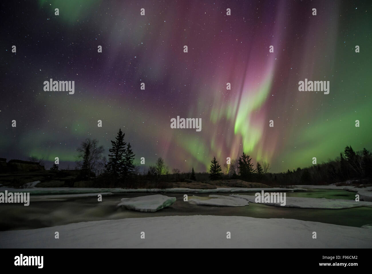 Northern Lights, Aurora, Aurora Borealis, Pinawa Dam, Manitoba, South