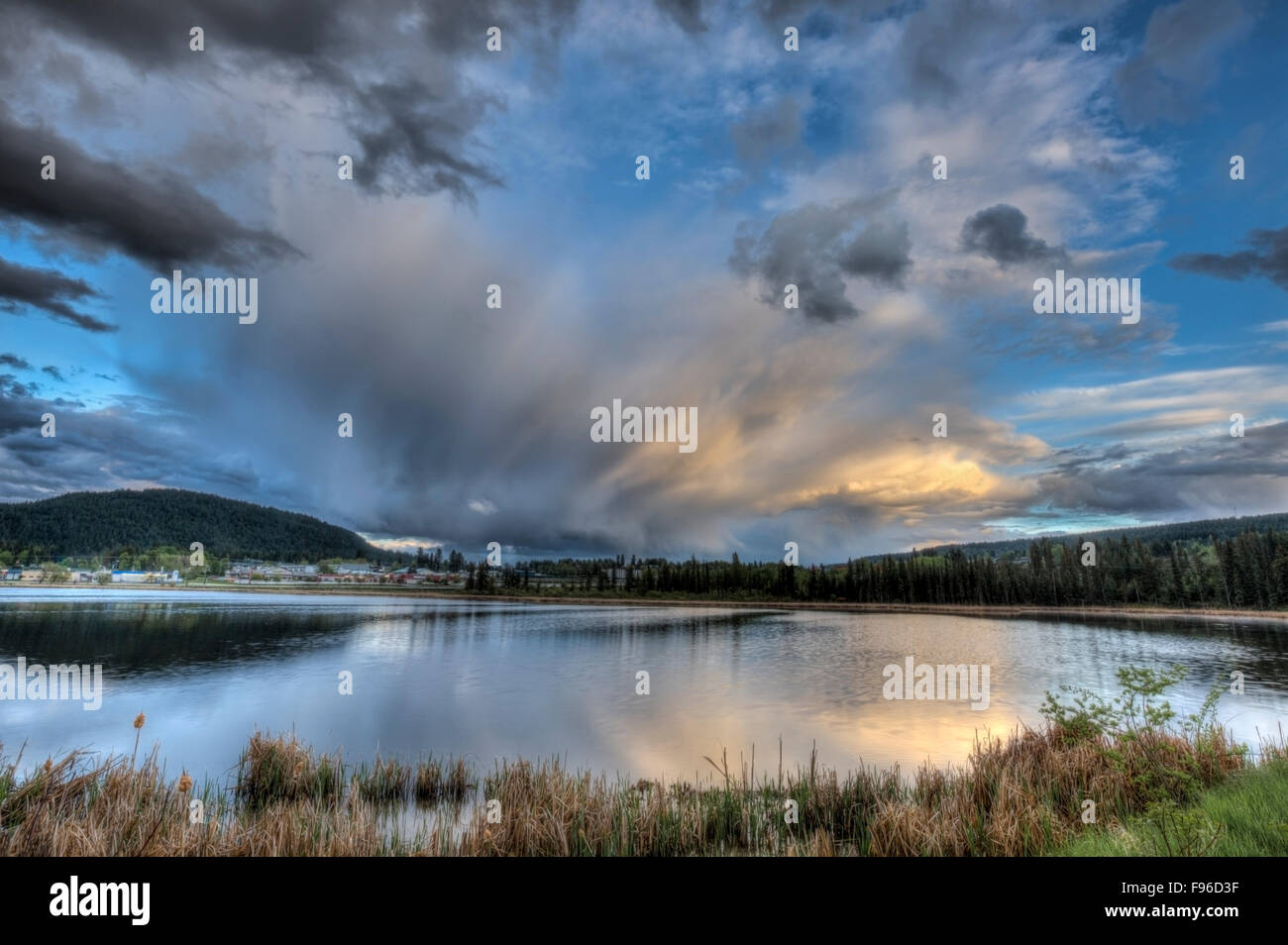 British Columbia, Canada, 100 Mile House marsh, Cariboo region, storm, Stock Photo
