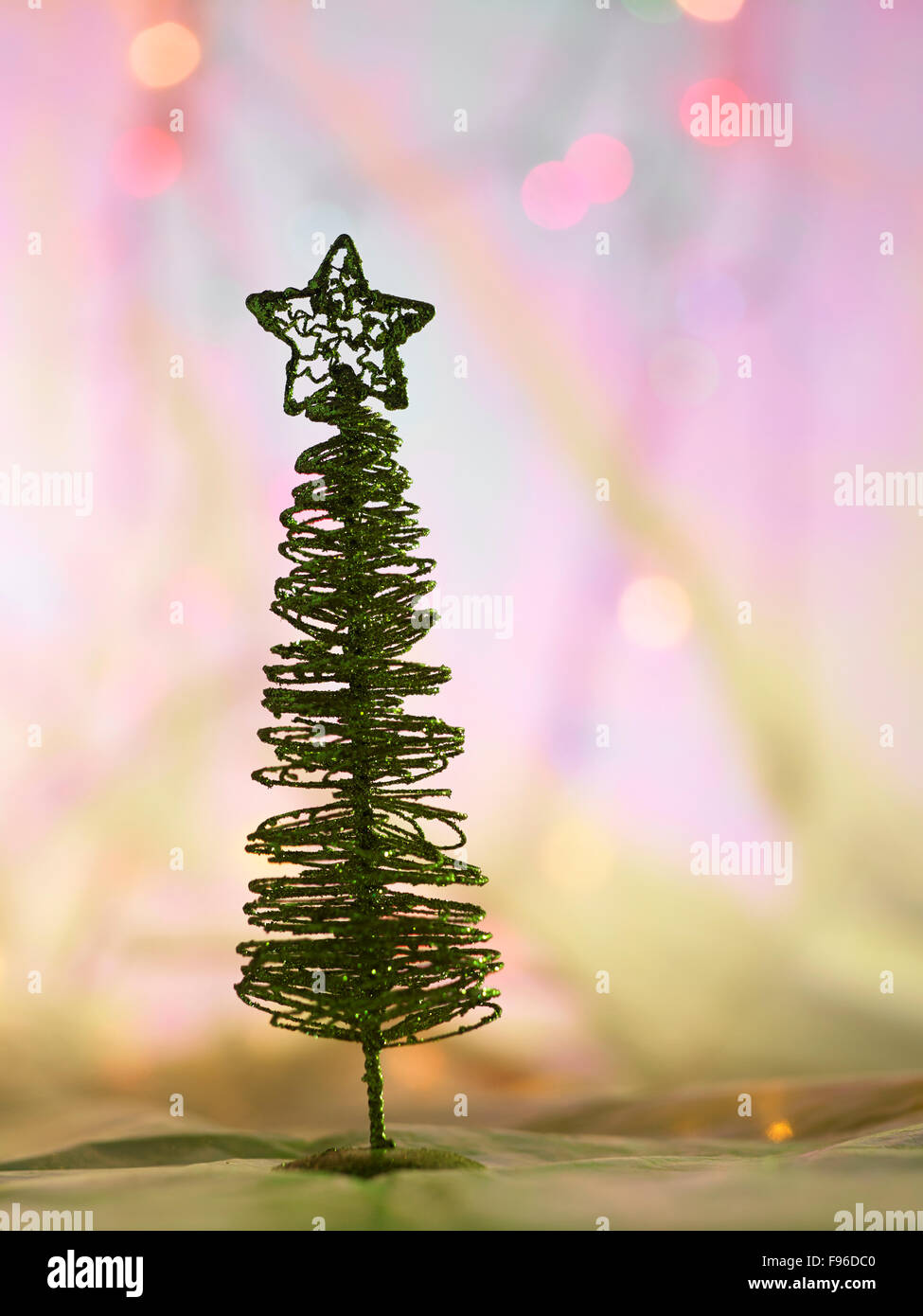 wired christmas tree on the soft background Stock Photo
