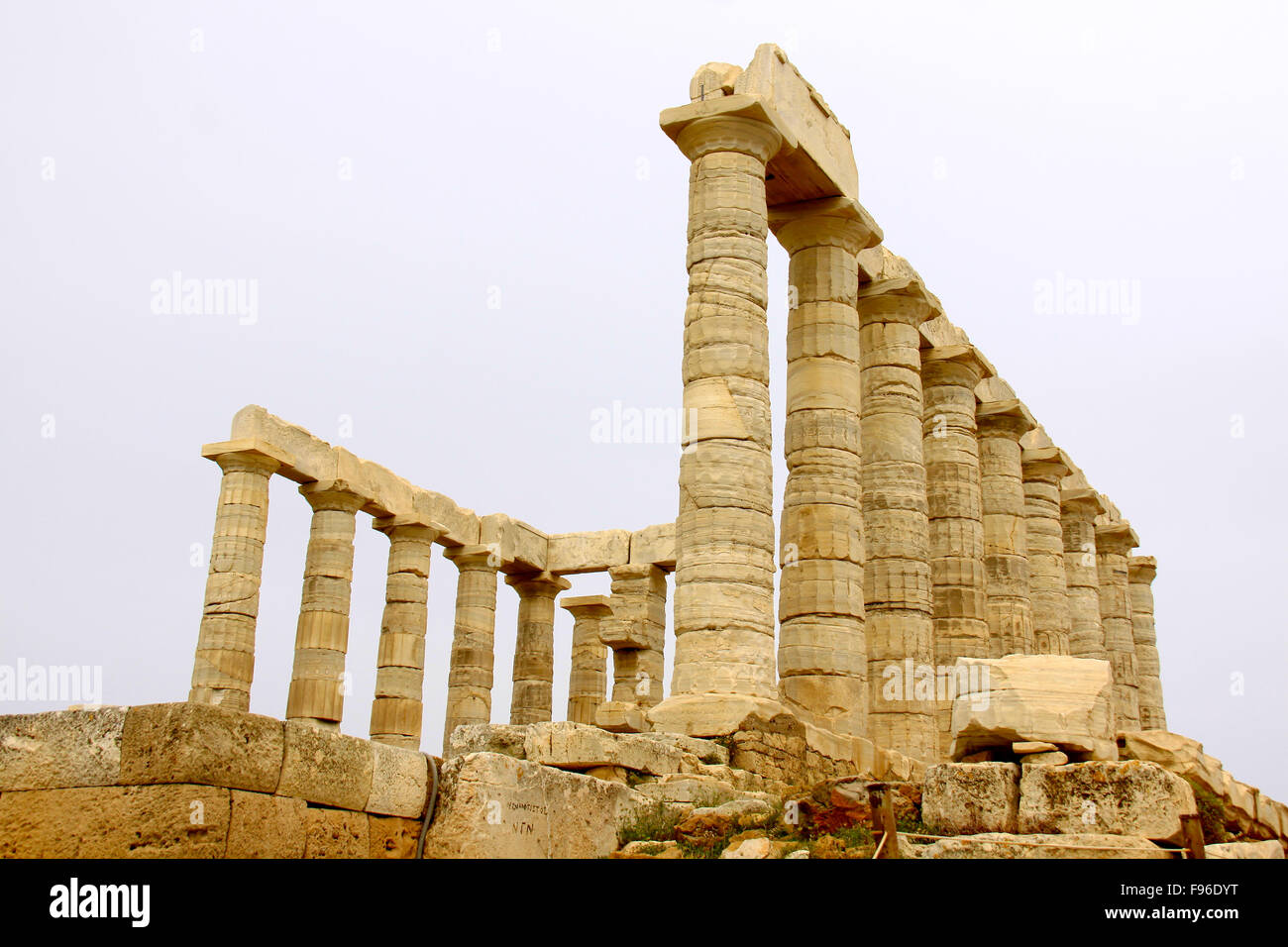 Temple of Poseidon at Cape Sounion near Athens, Greece. c 440 BC Stock ...