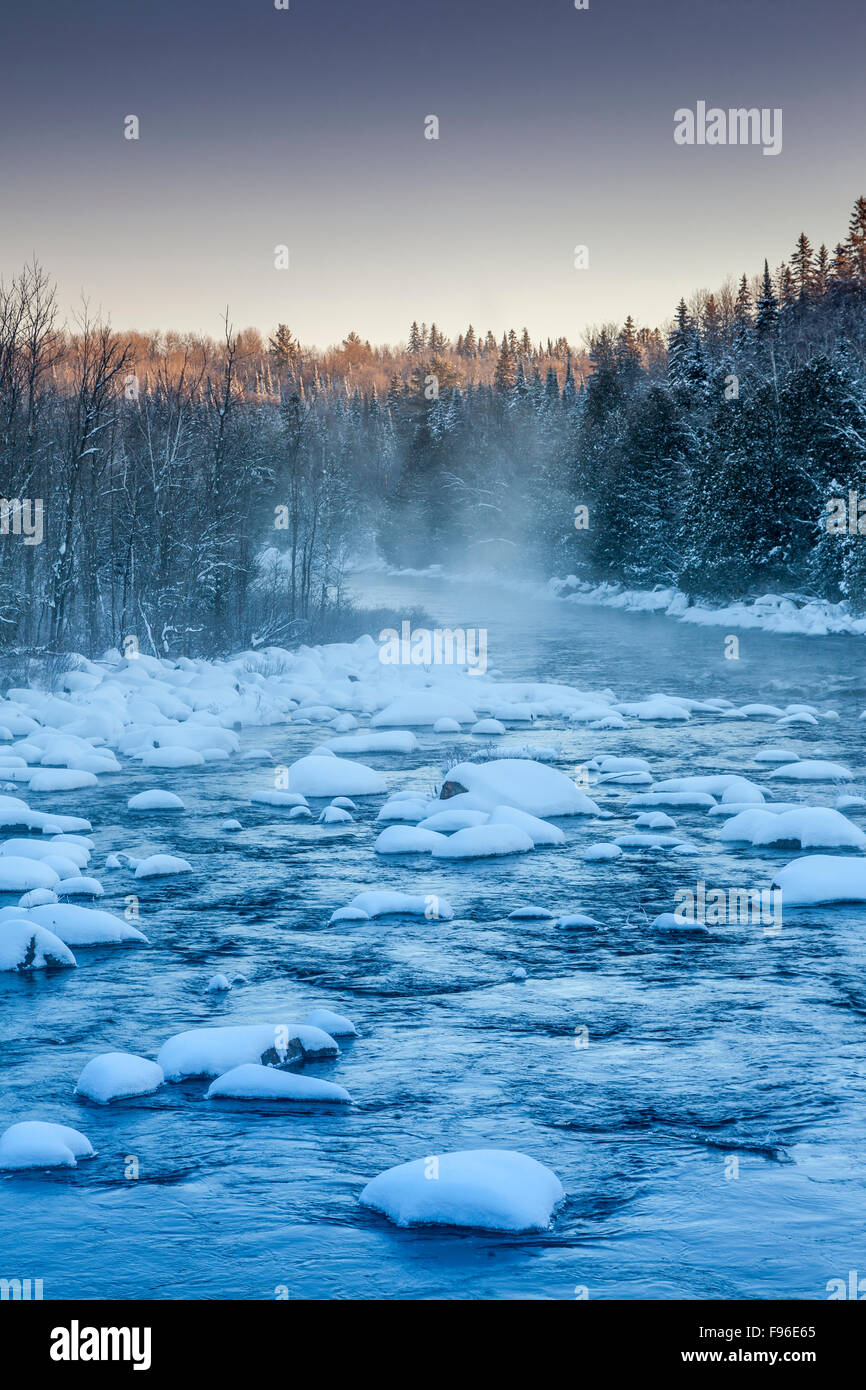 Winter on the Madawaska River in Whitney, Ontario, Canada Stock Photo Alamy