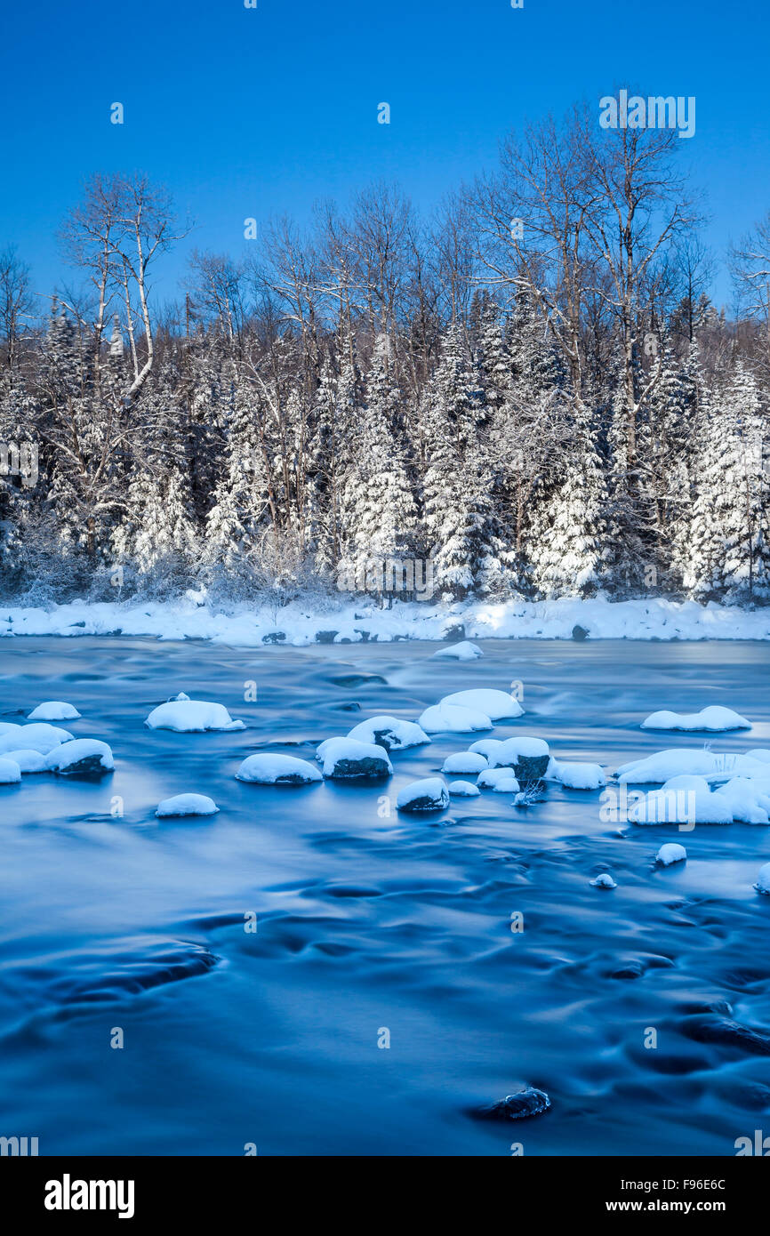 Winter on the Madawaska River in Whitney, Ontario, Canada Stock Photo Alamy