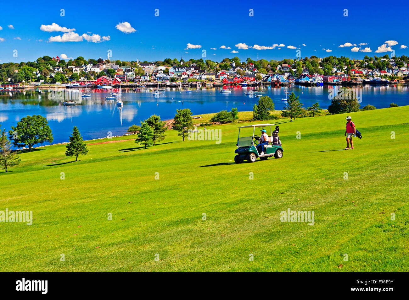 View of the town of Lunenburg, from the Bluenose Golf Club situated