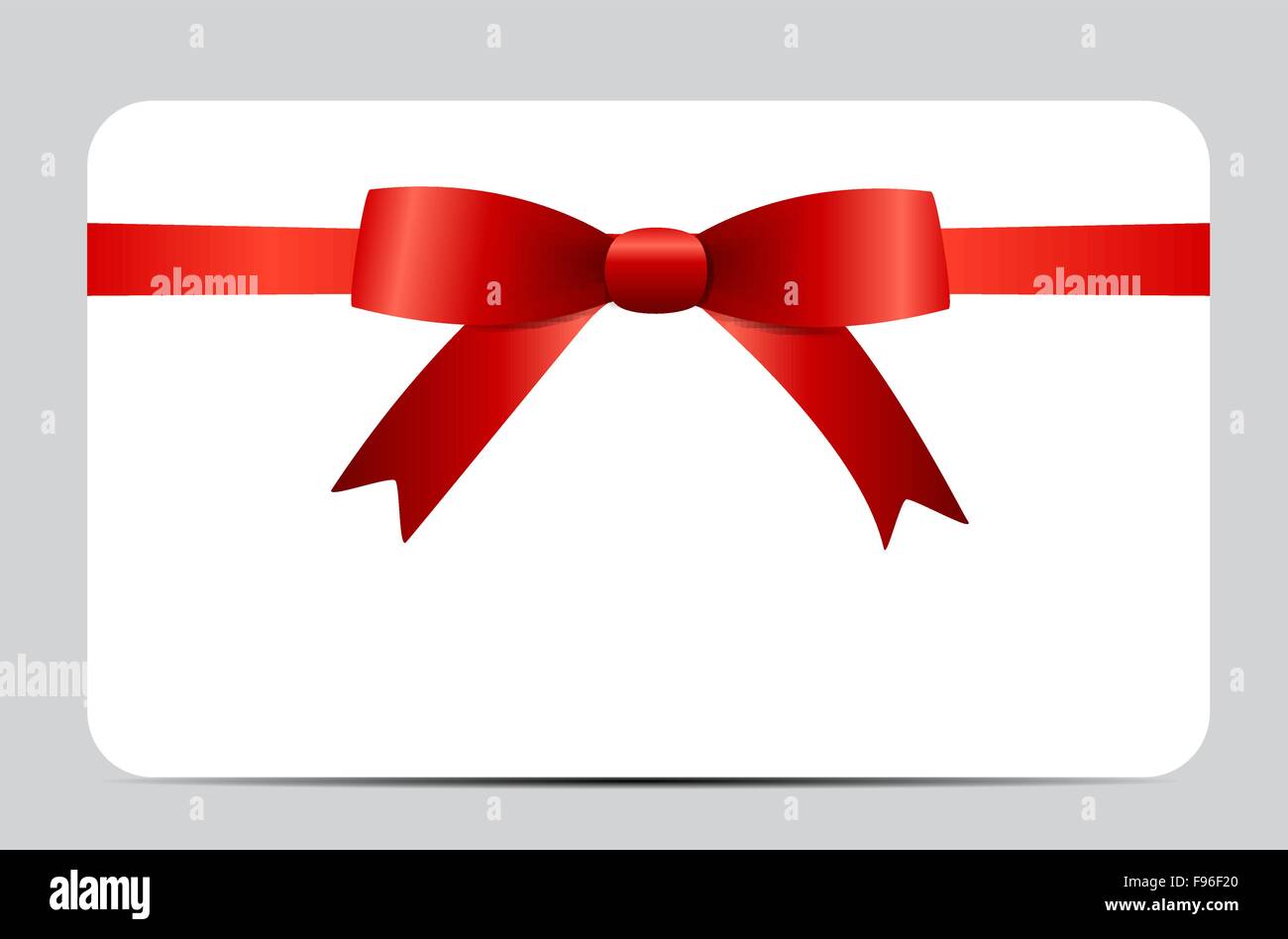Gift Card with Red Ribbon and Bow. Vector illustration Stock Vector ...