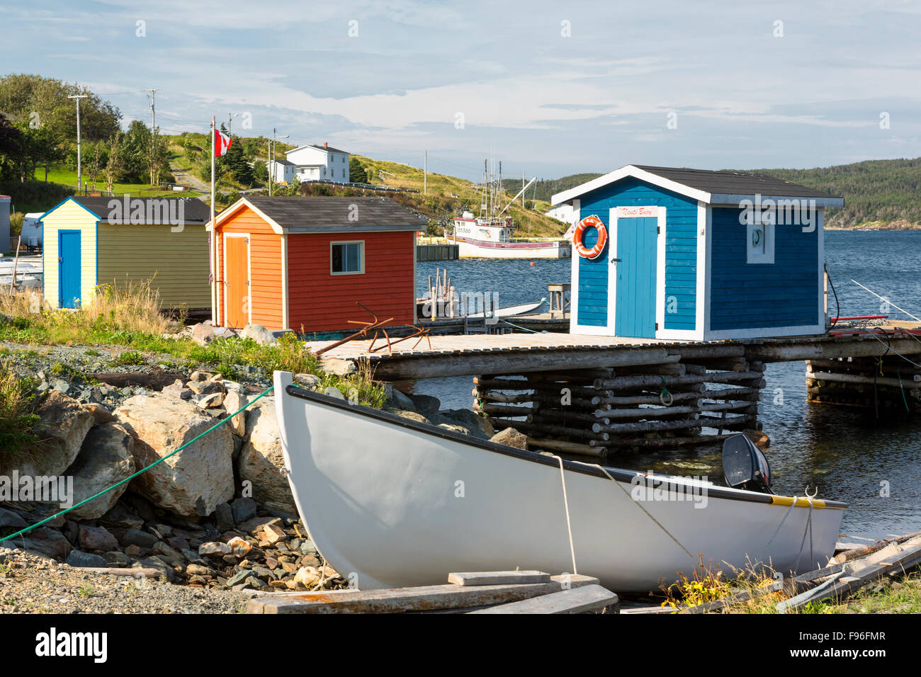 fishing sheds, New Perlican, Newfoundland, Canada Stock Photo