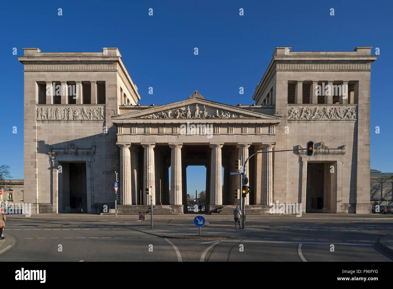 Propylaea, west side, reliefs, architect Leo von Klenze, Königsplatz ...