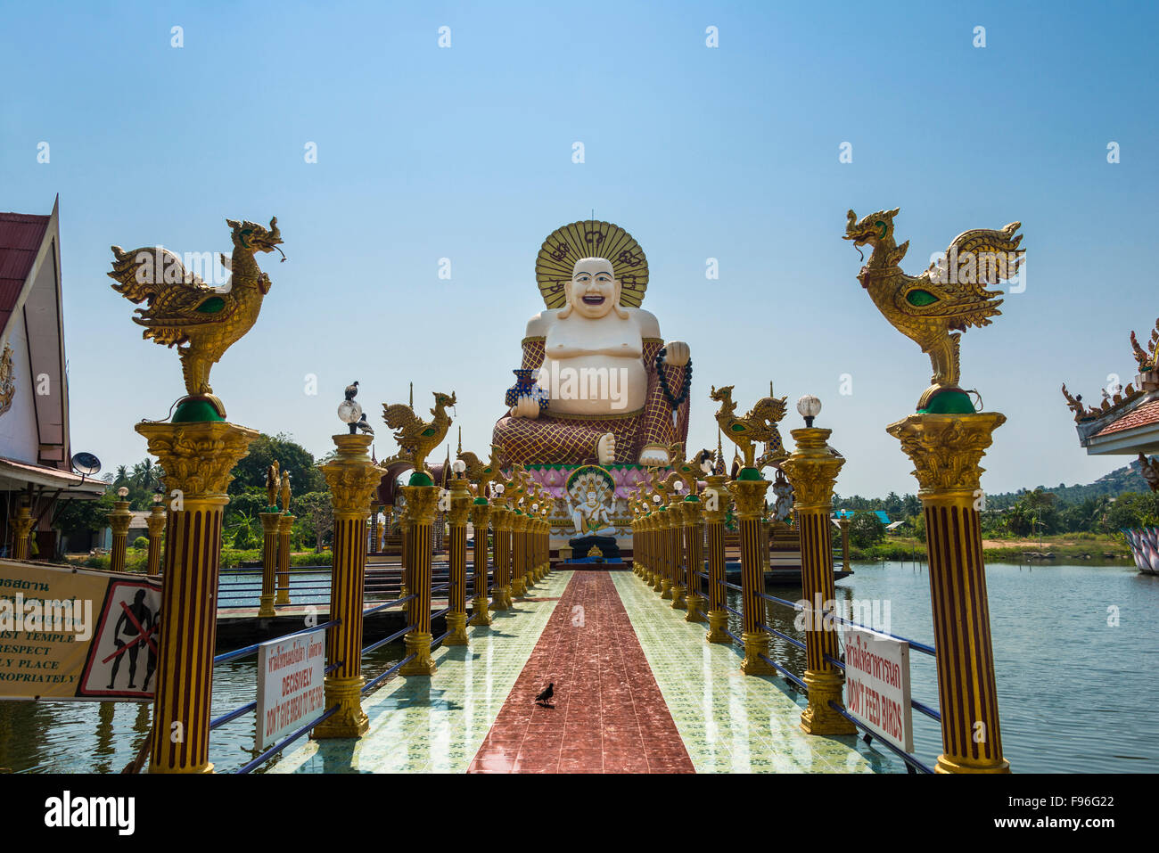Laughing Buddha, Wat Laem Suwannaram Temple, Ban Bo Phut, Ko Samui, Thailand Stock Photo