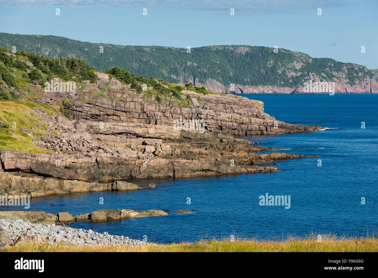 View towars Signal Hill from Blackhead, Newfoundland, Canada Stock Photo