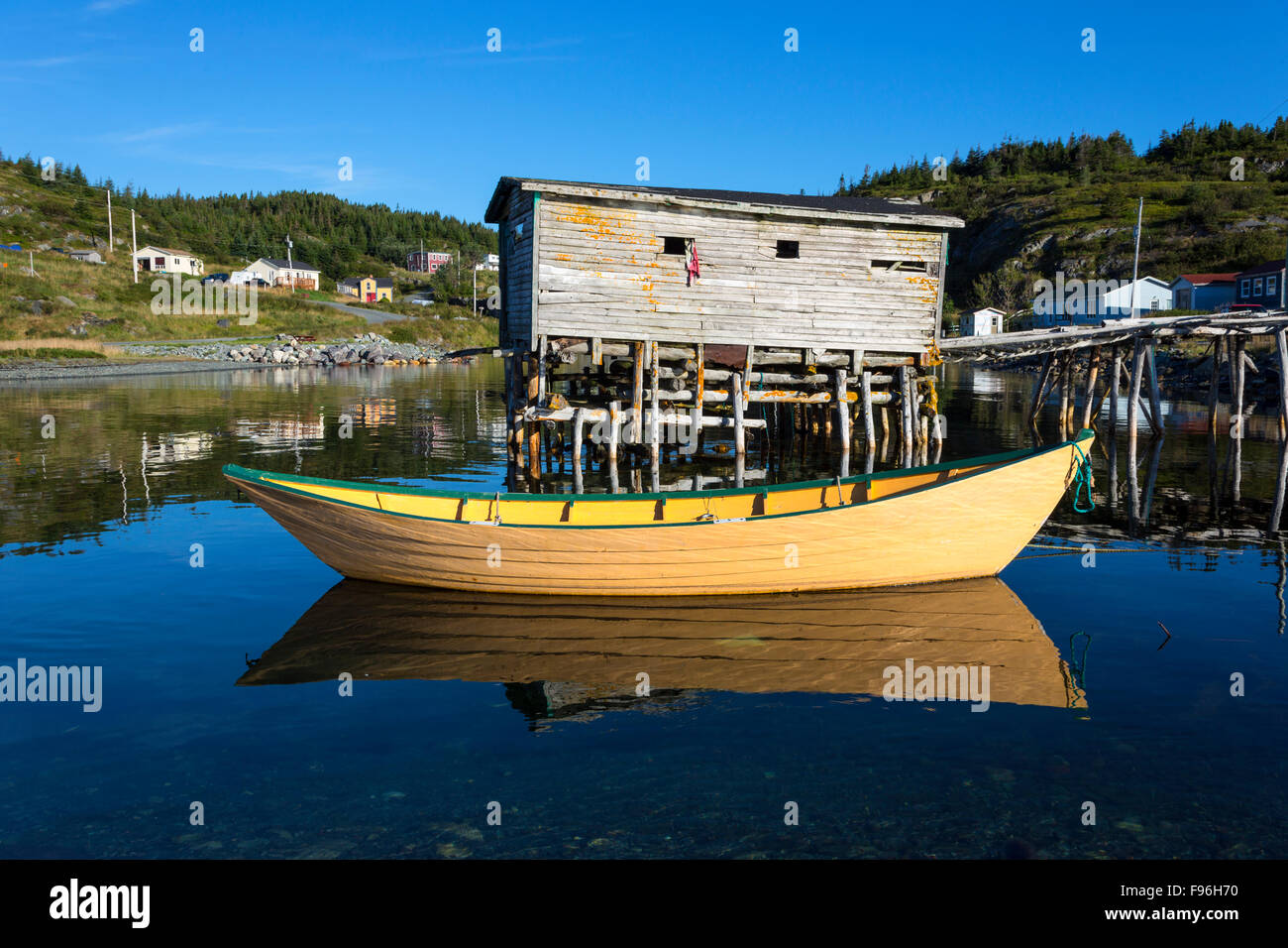 Wooden dory, Brigus South, Newfoundland, Canada Stock Photo