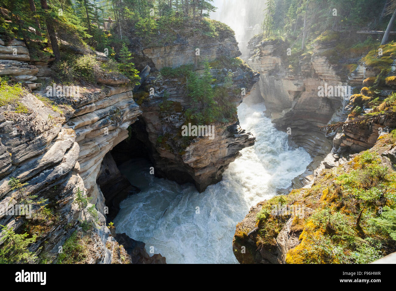 Athabasca Falls, Athabasca River, Jasper National Park, Alberta, Canada. Stock Photo