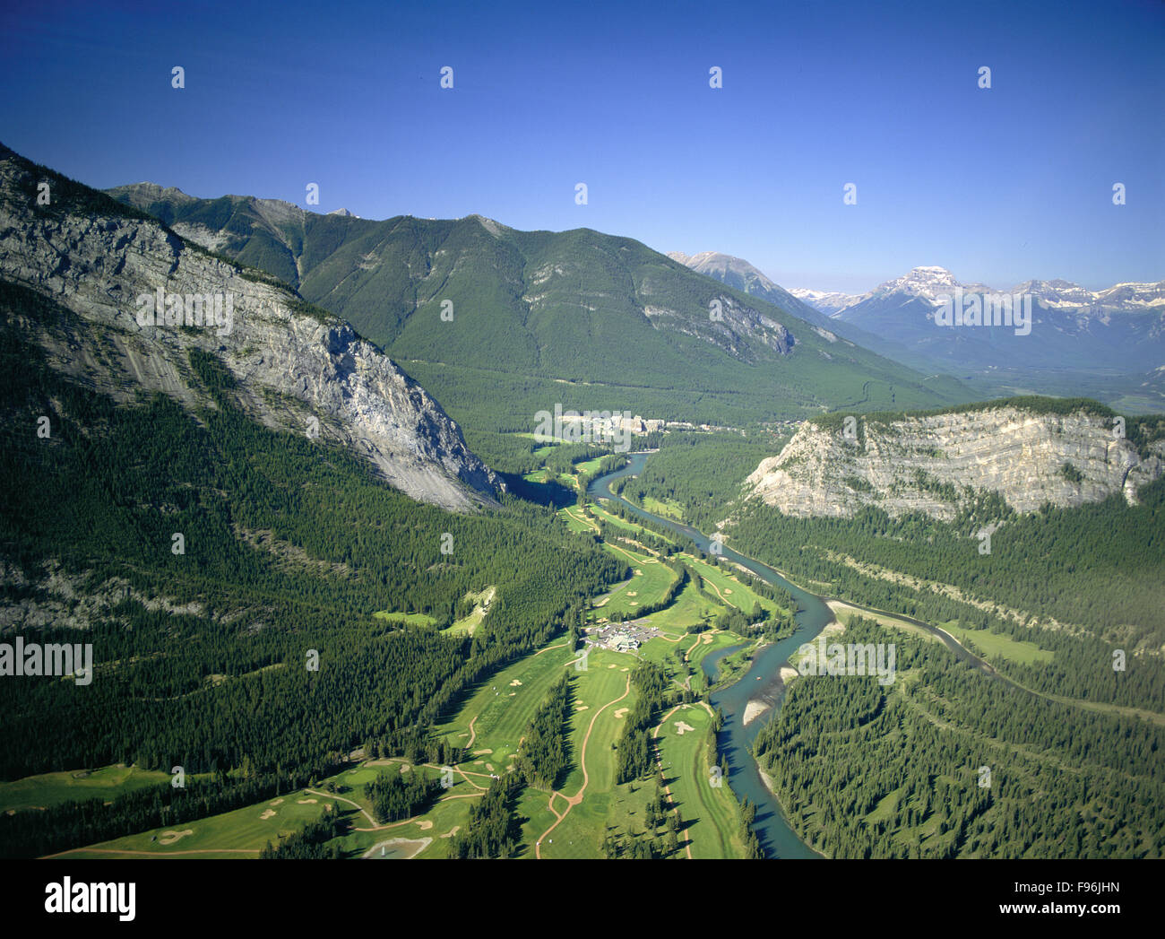 golf course / Bow River, Banff National Park, Alberta Stock Photo Alamy