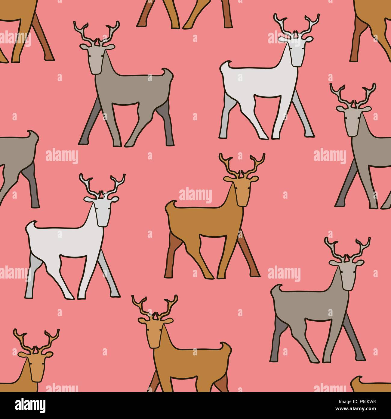 Winter background with funny deers Stock Vector Image & Art - Alamy