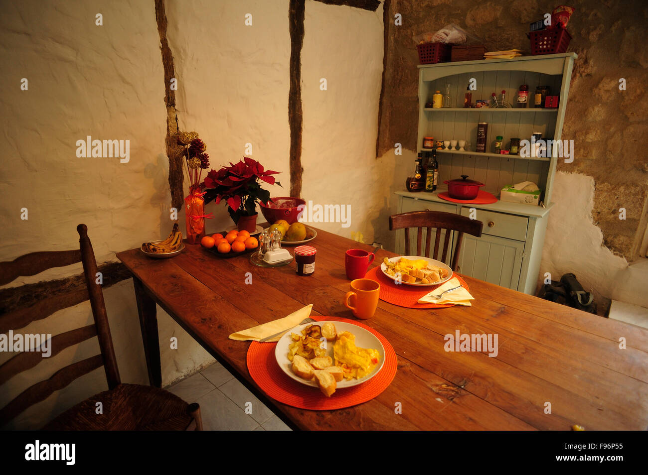 breakfast, Lauzun, LotetGaronne, Aquitaine, France Stock Photo