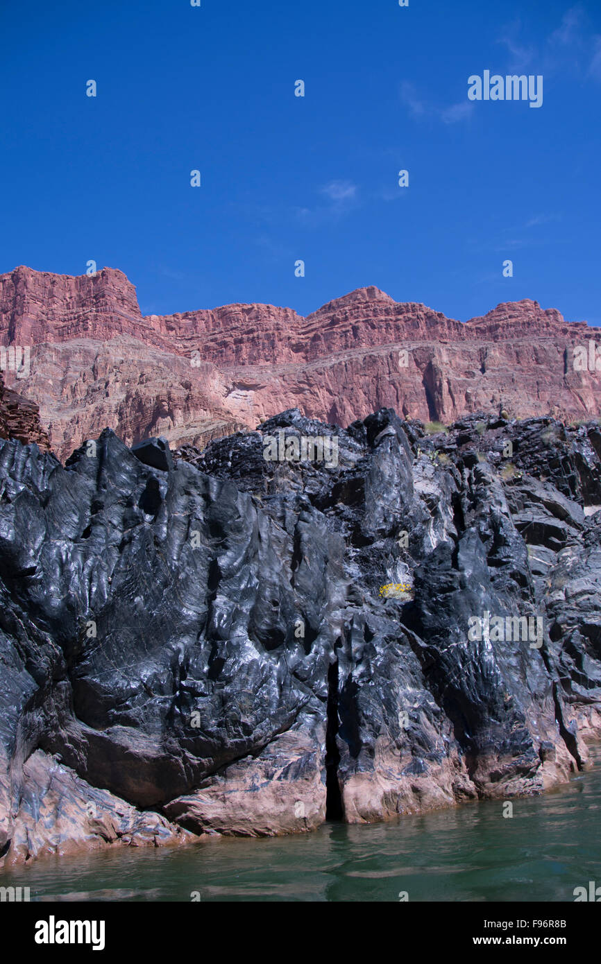 Schist Colorado River, Grand Canyon, Arizona, United States Stock Photo