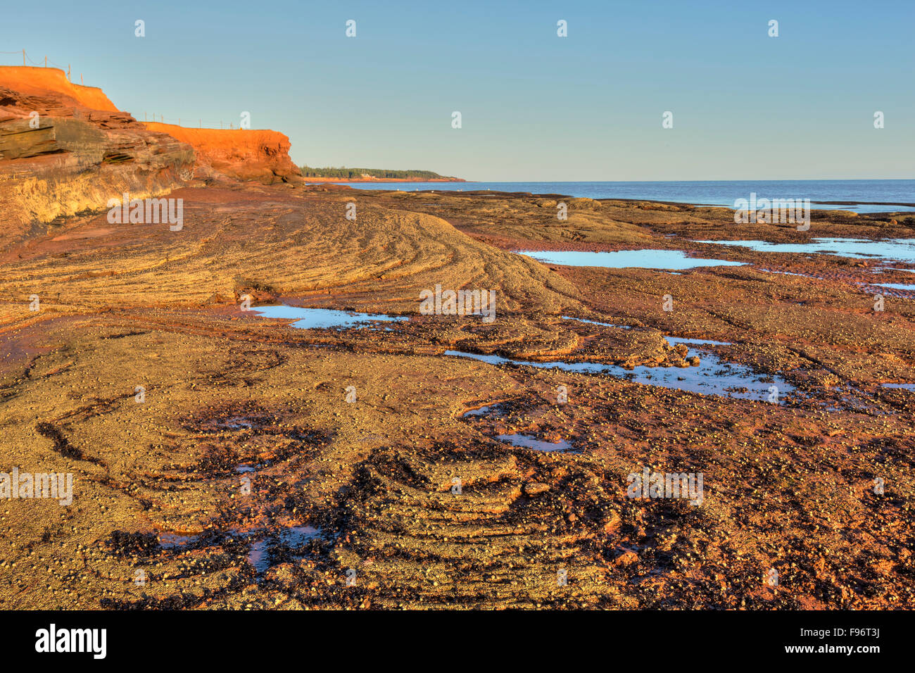 Sandstone cliff, Canoe Cove, Prince Edward Island, Canada Stock Photo