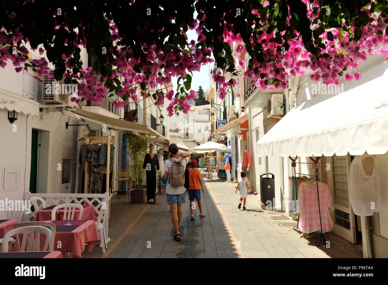 Bougainvillea in Ibiza old town Balearic Islands Spain Stock Photo