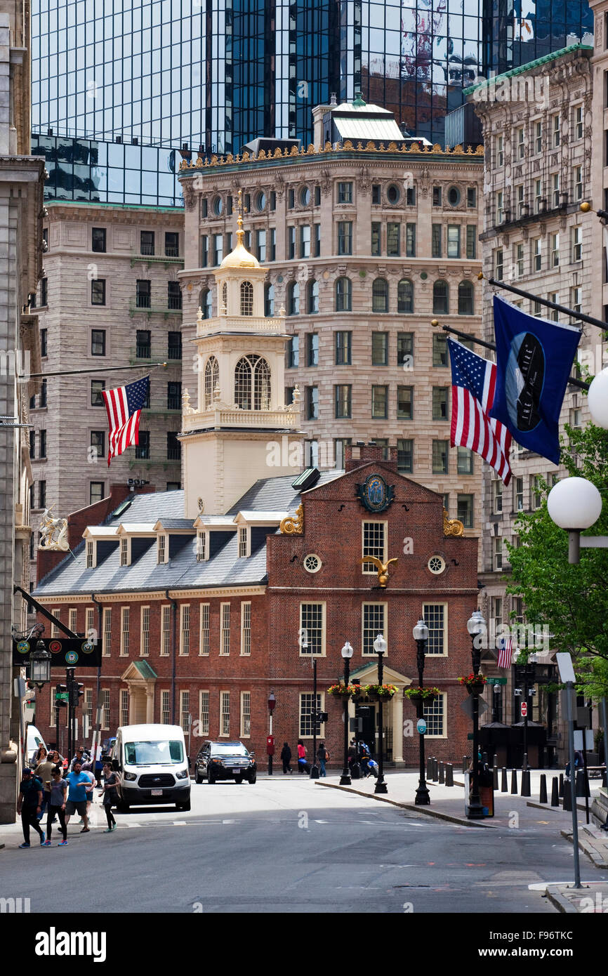 Built in 1713, the Old State House was the seat of colonial and state goverments until 1798. In 1770, was the site of the Stock Photo