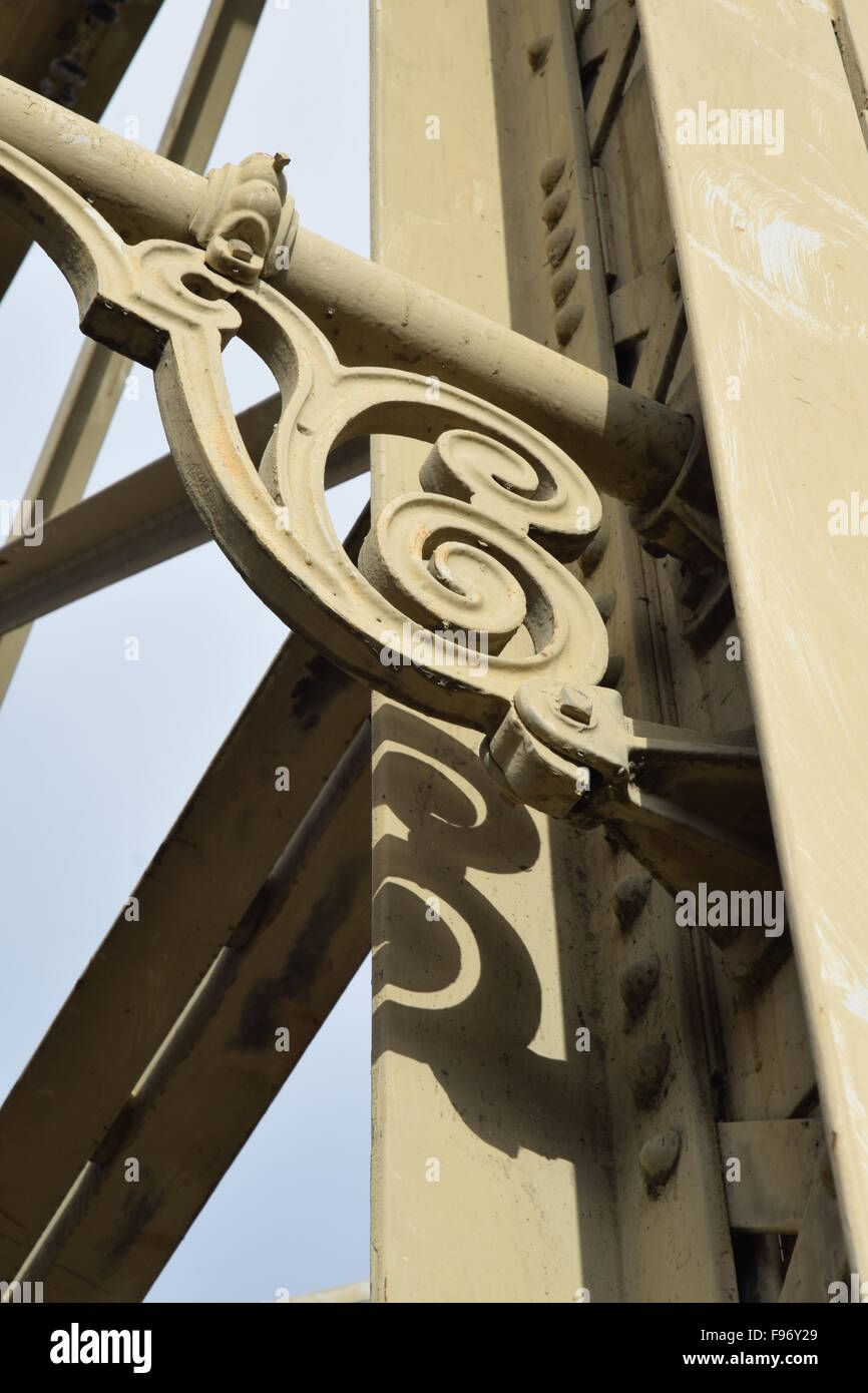 Vintage cast iron arm for steel bridge vintage lamp standard hires