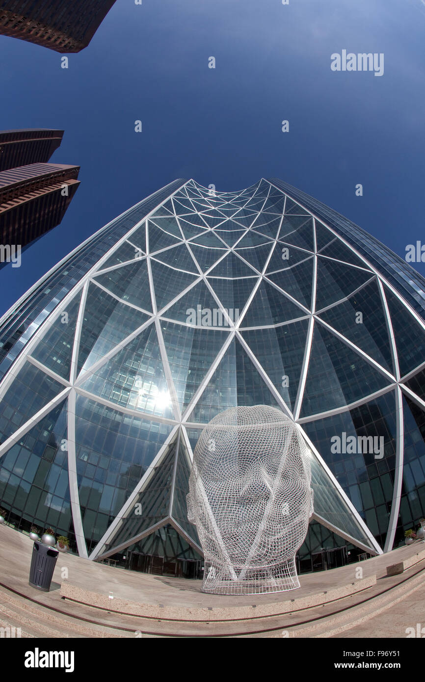 'Wonderland' sculpture at Bow Tower, Calgary, Alberta, Canada. Stock Photo