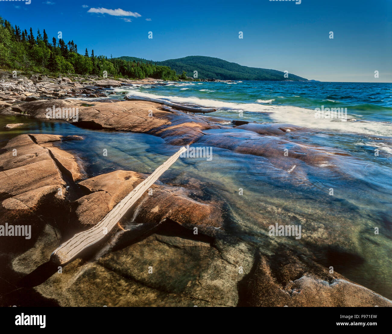 Lake Superior shoreline in Neys Provincial Park, Ontario Stock Photo