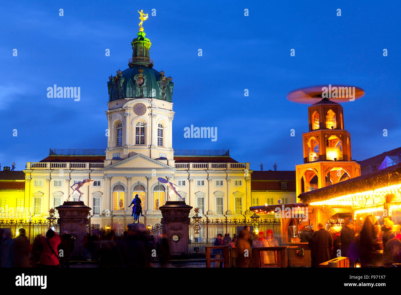 Christmas Market in front of Charlottenburg Palace, Berlin, Germany Stock Photo