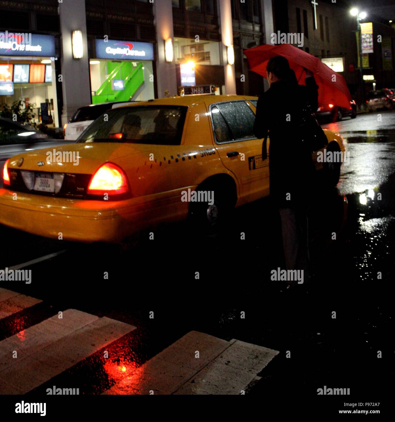 Urban Scenery On Rainy Weather Stock Photo