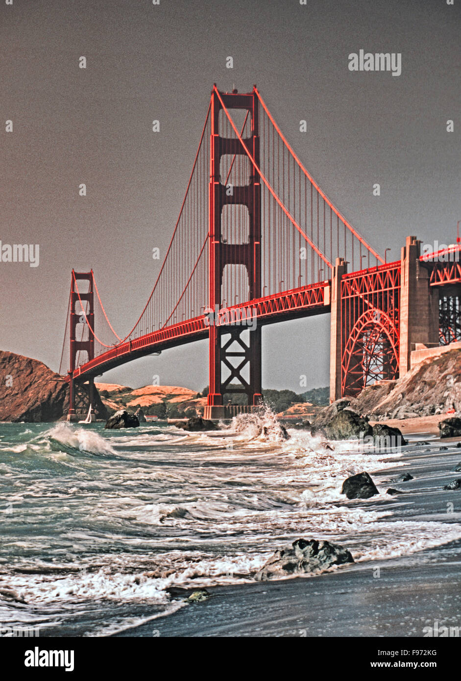 Golden Gate Bridge from Baker Beach in San Francisco, California, USA ...