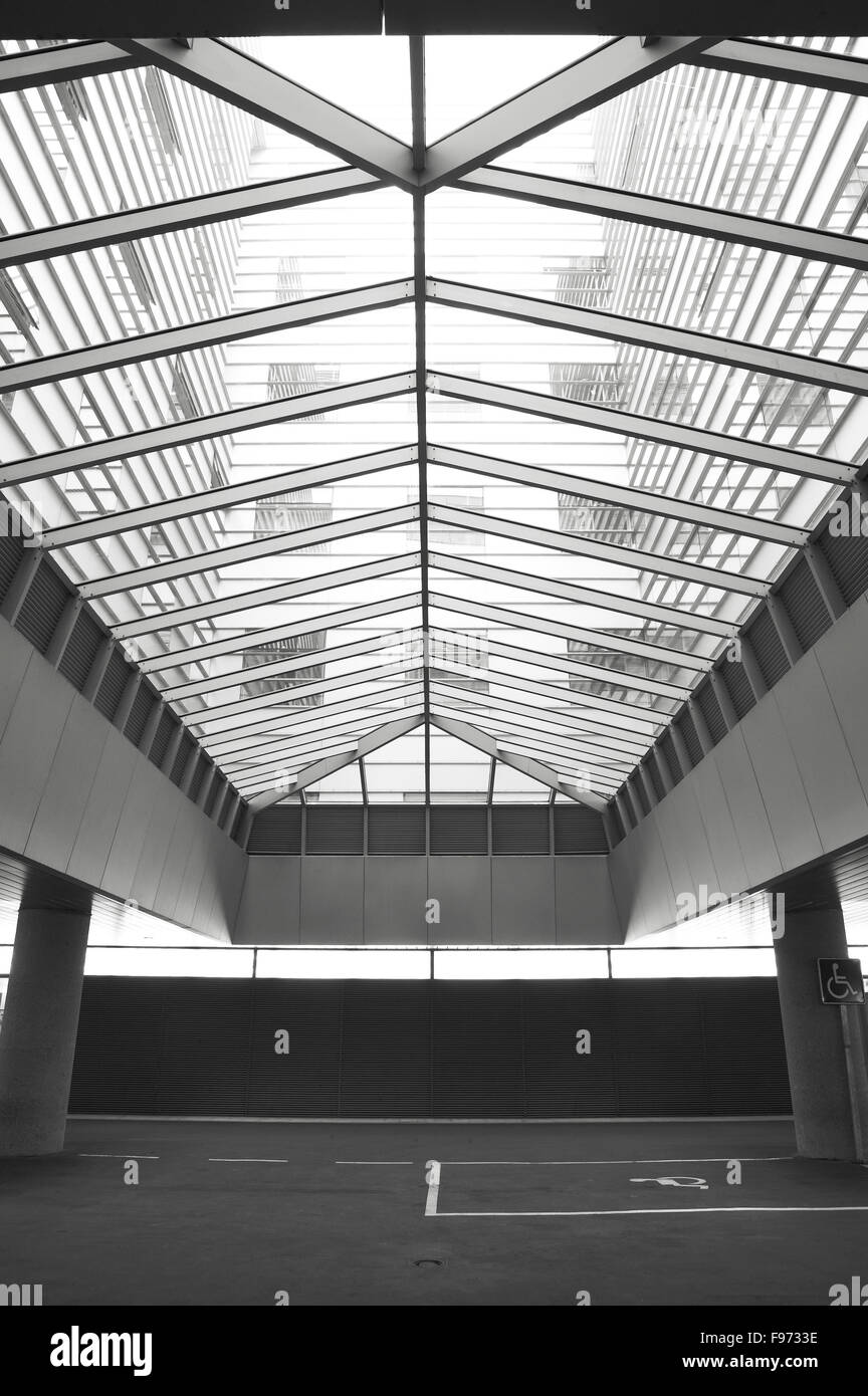 Skylight architectural structure detail into a car garage Stock Photo
