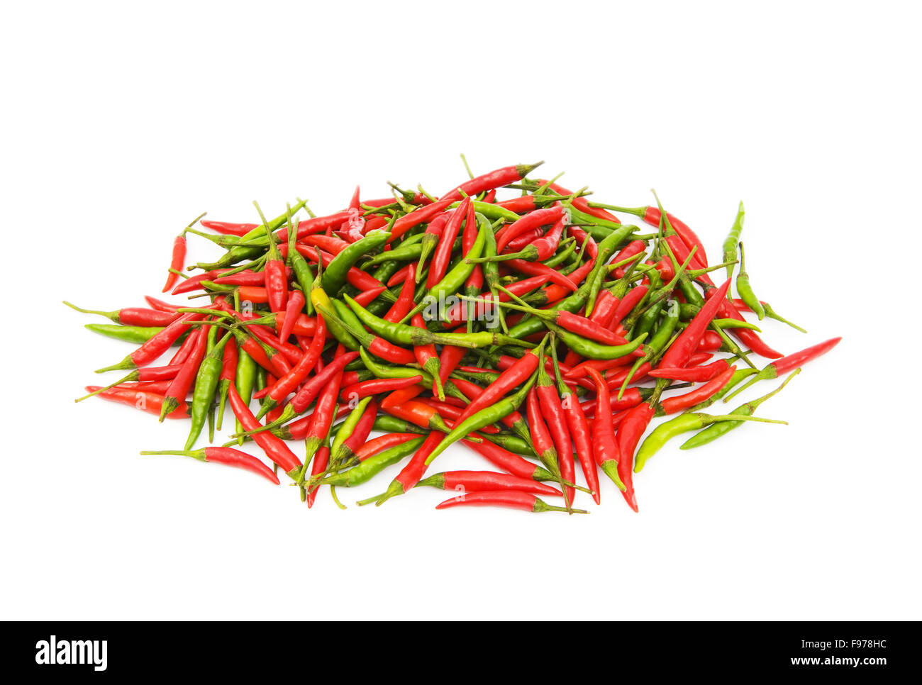 Red and green peppers isolated on the white Stock Photo - Alamy