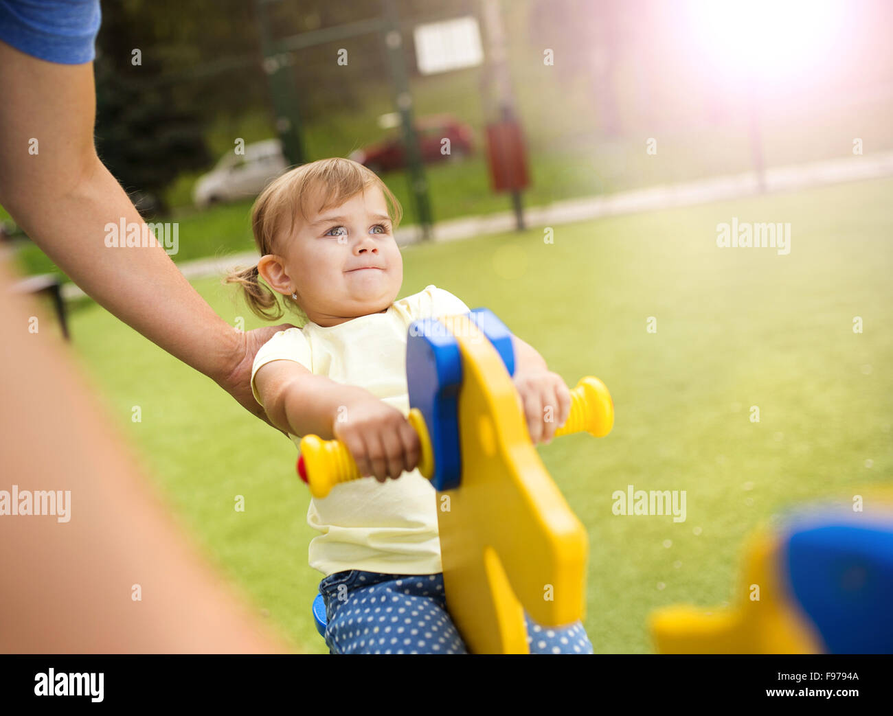 Father kid playground hi-res stock photography and images - Alamy