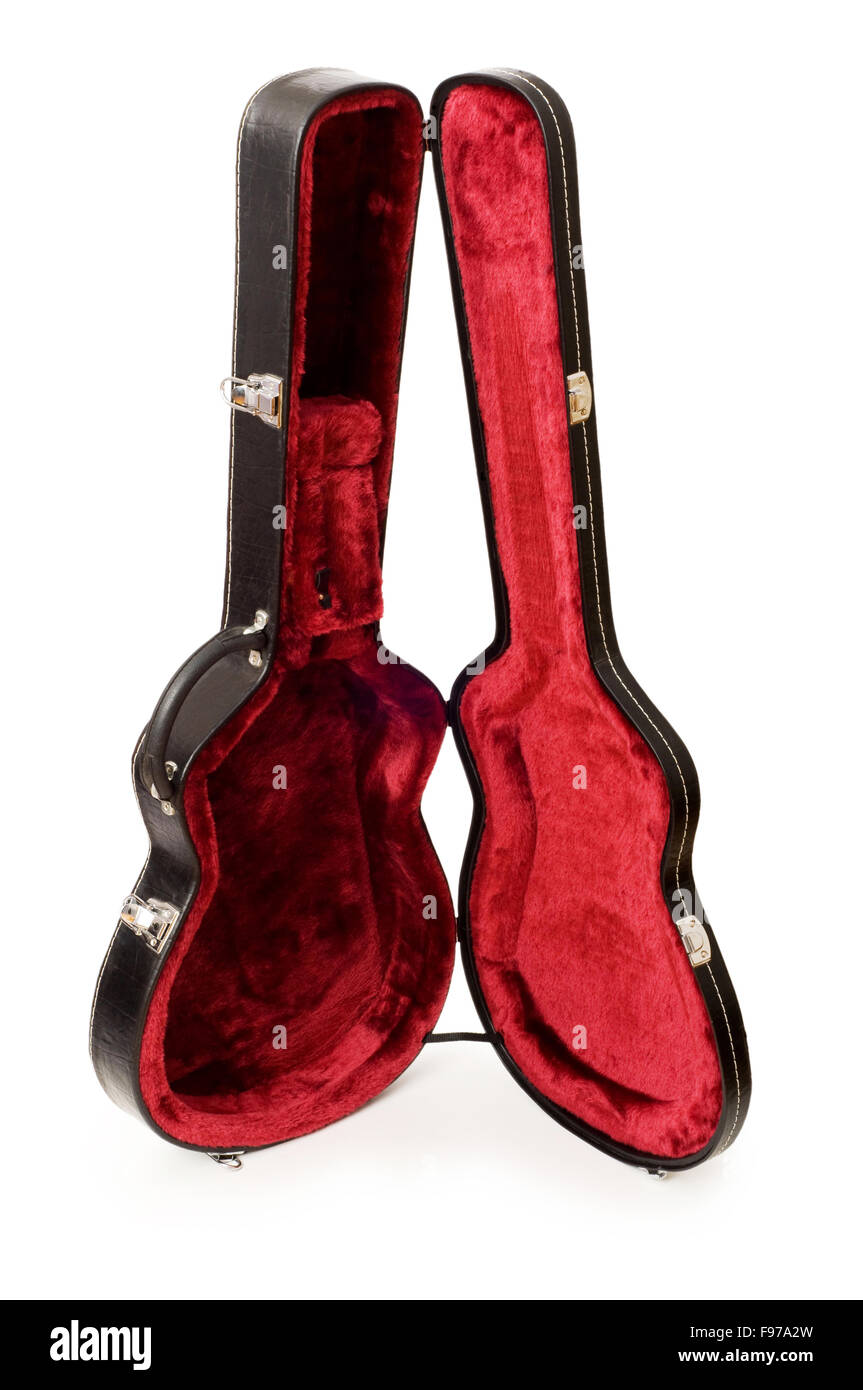 Guitar case isolated on the white background Stock Photo - Alamy