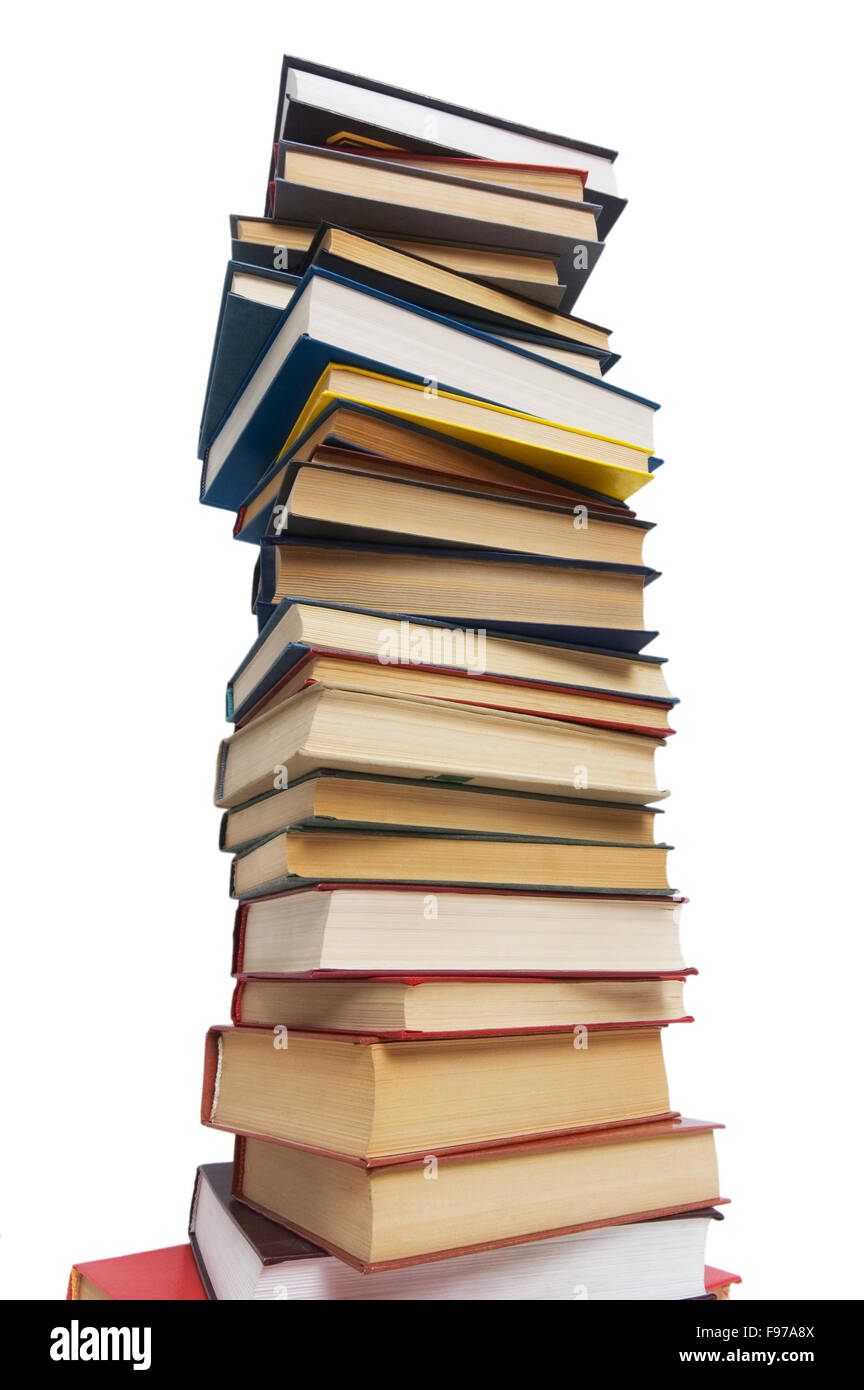 Stack of books isolated on the white background Stock Photo - Alamy