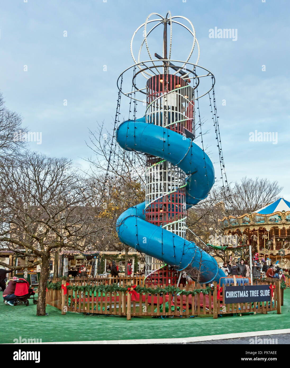 Xmas market in St. Andrews Square Edinburgh Scotland 2015 showing