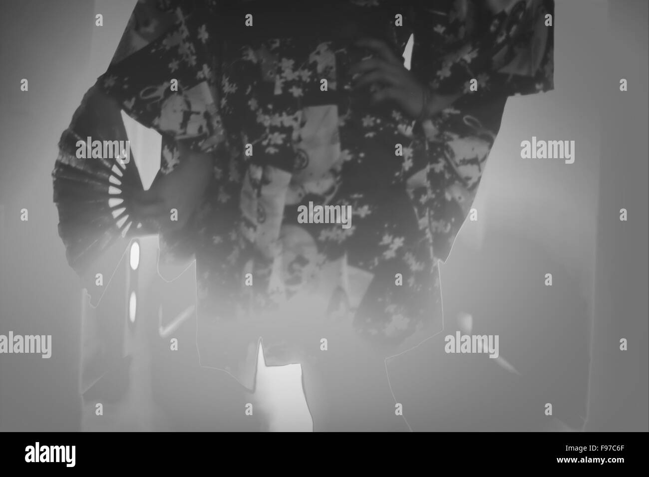 CloseUp Mid Section Of Woman In Traditional Japanese Dress Stock Photo