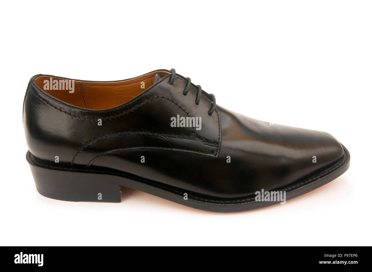 Black shoes isolated on the white background Stock Photo - Alamy